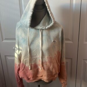 Redone Tie-Dye Distressed Popover hoodie